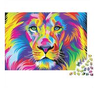 Puzzle Colorful Lion Art Con 1000 Pezzi Per Adulti, Gioco Diabilità Impossibile Puzzle Arte Gioco Intellettivo Familiare Regalo Per Amore E Amico 70x50cm/1000pcs