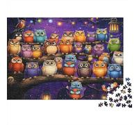 Puzzle Colorful Owl Gathering Composto Da 1000 Pezzi, Puzzle Adulti, Gioco Diabilità Impossibile Puzzle Arte Gioco Intellettivo Familiare Regali Di Festa 52x38cm/1000pcs