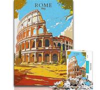 Puzzle Colosseo Roma Italia 1000 pezzi per adolescenti, regali per sfida di gioco educativo, giocattolo, arredamento unico per la casa e regali 75x50cm