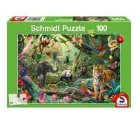Puzzle Colourful jungle wildlife - 100 pz - Schmidt 56485