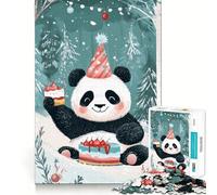 Puzzle "Compleanno del Panda nel Bosco" da 1000 pezzi, gioco rilassante e stimolante per la mente, con taglio di precisione, pezzo da collezione (38x26cm)