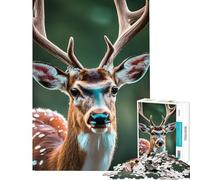 Puzzle con 1000 cervi nella foresta Un gioco avvincente per coltivare la pazienza rilassante e stimolante ideale come regalo educativo per il Secret Santa (dimensioni 50x75cm)