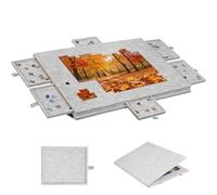Puzzle con 6 cassetti, tavolo puzzle da 1000 pezzi, supporto e copertura 2 in 1, super leggero, tavolo puzzle in feltro, tavolo puzzle portatile fino a 1000 pezzi (grigio)