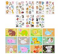 Puzzle Con Adesivi Animali Da 12 Pezzi, 8 Adesivi Animali, Adesivi Per Bambini, Puzzle Adesivi In Schiuma, Adesivi 3D Per Bambini, Kit Artigianale Di Adesivi Per Bambini