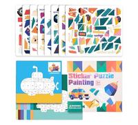 Puzzle con Adesivi per Bambini | Libri 3D Di Animali Apprendimento Bambini - Giochi Educativi Motricità Fine Veicoli Cartoni Regalo Casa Asilo
