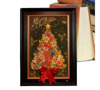 Puzzle con albero di Natale in legno - Gioco da 180 g, decorazioni floreali precise, puzzles con albero in legno, forma artistica | festivo per amici di famiglia, amanti dei bambini, mensole da