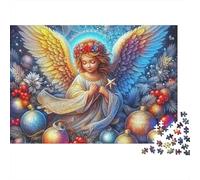 Puzzle con ali d'angelo,gemme alate,1000 pezzi,cartone riciclato,giornata piovosa,momento tranquillo,hobby per adulti,adolescenti,appassionati,principianti,38x26cm/1000 pezzi