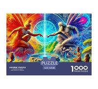Puzzle con ali d'angelo per adulti: due figure che si allungano sopra un pozzo luminoso, gioco stimolante e stimolante per la decorazione murale, 52x38 cm/1000 pezzi