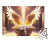 Puzzle con ali d'angelo,portatore del Santo Graal alato,1000 pezzi,cartone liscio di alta qualità,per viaggi,vacanze,antistress,per adulti,coppie,principianti,appassionati,52x38cm/1000 pezzi