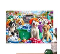 Puzzle con animali, divertente gioco a tema biancheria cane, puzzle da 1000 pezzi per adulti con lettere sul retro, per anziani membri della famiglia, sia uomini che per uomini