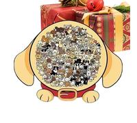 Puzzle con animali - Puzzle in legno colorato a forma di gatto, un in legno unico a forma di animale | Cani Regali creativi per gli amanti dei cani per giovani adulti Amico anziano Decor