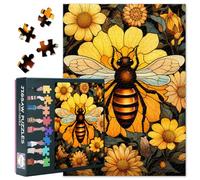Puzzle con api da 1000 pezzi per adulti, insetti e fiori, puzzle difficili e impegnativi (70 x 50 cm), regalo per la famiglia per serate di gioco e accessorio per la casa