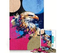 Puzzle con aquila ad acquerello da 1000 pezzi per ragazzi,divertente attività di memoria,connessione pulita e senza soluzione di continuità,rilassante attività di gruppo al chiuso (38x52cm)