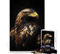 Puzzle con aquila nera e oro per ragazzi, 1000 pezzi, stimola la memoria, ideale per momenti di relax, bordi nitidi, sorpresa natalizia (50x75cm)