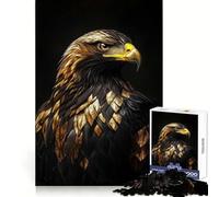 Puzzle con aquila nera e oro per ragazzi, 1000 pezzi, stimolante per la memoria, rilassante e piacevole, con tagli precisi, (38x26cm)