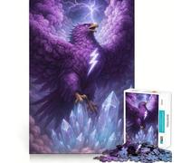 Puzzle con aquila viola e simbolo del fulmine, 1000 pezzi, gioco intelligente per famiglie, assemblaggio di motivi, desiderio di Babbo Natale (38x52cm)