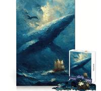 Puzzle con balena e barca a vela raffigurante l'oceano, per ragazzi, 1000 pezzi, stimolante per la memoria, leggero, distraente, ad incastro, ideale per le vacanze (38x52cm)