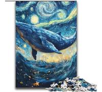 Puzzle con balene nel cielo notturno per adolescenti, giocattoli, giochi educativi, lista dei desideri antistress con Babbo Natale (70x100cm)