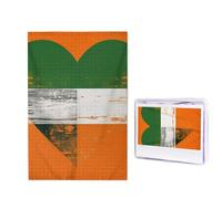 Puzzle con bandiera irlandese a forma di cuore, 1000 pezzi, puzzle personalizzato in legno per adulti, foto puzzle arte da appendere alla parete, decorazione per compleanno, matrimonio, San Valentino