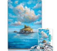 Puzzle con bellissimi dipinti a olio di un cielo rosa per adulti e adolescenti, impegnativo e difficile, con pezzi completamente incastrati di forma casuale, 26x38cm