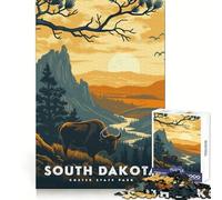 Puzzle con bisonti del South Dakota al tramonto per adolescenti, 1000 pezzi, allenamento della memoria, attività rilassante, taglio perfetto, regalo stagionale (38x52cm)