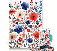 Puzzle con bouquet floreale ad acquerello,1000 pezzi,gioco cognitivo,superficie liscia e priva di sbavature,rilassante attività di gruppo al chiuso (38x26cm)