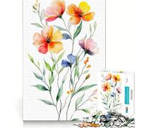 Puzzle con bouquet floreale ad acquerello per adulti,1000 pezzi,gioco stimolante per la mente,dimensioni uniformi,pezzi precisi,ideale da portare in viaggio,regalo perfetto per allenare la mente