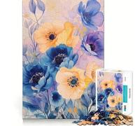 Puzzle con bouquet floreale ad acquerello per adulti,1000 punti da incastrare,facile da imparare,divertimento per tutta la famiglia (50x75cm)