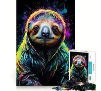 Puzzle con bradipo al neon per adulti, 1000 pezzi, gioco intellettuale antistress, taglio preciso, regalo perfetto (50x75cm)