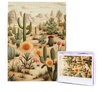 Puzzle con cactus e altri motivi, puzzle in legno personalizzato, 500 pezzi, puzzle con immagini personalizzate, arte moderna da parete, decorazione per la famiglia, puzzle fotografico per adulti