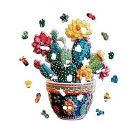 Puzzle Con Cactus In Legno - Divertente Gioco Per Famiglie Rompicapo In Legno, Puzzle Con Piante Di Cactus Del Ringraziamento Per Adulti, Adolescenti, Ragazzi, Ragazze, Amanti Della Famiglia | C