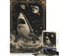 Puzzle con carta dei tarocchi Squalo Bianco per adolescenti, 1000 pezzi, benessere mentale, rilassante, divertente, con incastro perfetto, (50x75cm)