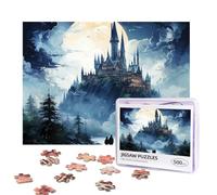 Puzzle con castello misterioso, 500 pezzi, puzzle personalizzati, foto, puzzle con borsa portaoggetti, puzzle impegnativo per adulti, decorazione per la casa e matrimonio (52 x 38 cm)