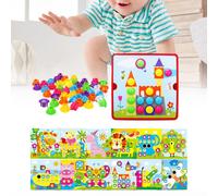 Puzzle con chiodi a forma di fungo con colori abbinati a mosaico per ragazze