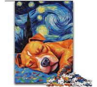 Puzzle con cielo notturno dello Staffordshire Bull Terrier per adolescenti del 2000, antistress per trascorrere il tempo libero a casa e interagire con i genitori (70x100cm)