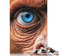 Puzzle con ciondolo a forma di scimmia dagli occhi azzurri per adulti, 1000 pezzi, decorazione per la casa, puzzle insoliti per adulti, per ragazzi e ragazze, 1000 pezzi (75x50 cm)
