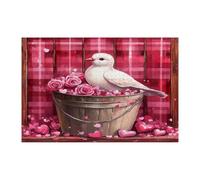 Puzzle con colombe e uccelli, per adulti, 1000 pezzi, puzzle decorativi a forma di cuore scozzese per San Valentino, regalo per feste di famiglia, intrattenimento per la casa