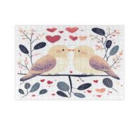 Puzzle con colombe e uccelli, per adulti, 300 pezzi, puzzle decorativi per San Valentino, decorazioni con foglie per intrattenimento in famiglia, regalo per feste
