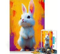 Puzzle con coniglietto bianco per adulti,1000 pezzi,gioco stimolante per la mente,dimensioni uniformi,pezzi precisi,ideale da portare in viaggio,regalo perfetto per allenare la mente (50x75cm)