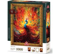 Puzzle con cornice e colla Pavone colorato 1000 pezzi