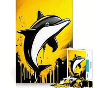 Puzzle con delfino giallo per ragazzi,1000 pezzi,gioco divertente per la mente,connessione pulita e senza interruzioni,un modo coinvolgente per passare il tempo libero (38x52cm)