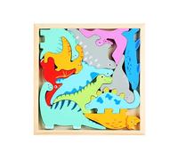 Puzzle con dinosauri - Giocattoli con da 16,6x16,6 cm, puzzle per bambini, dinosauro ispirato alla natura | Strumento di apprendimento precoce per bambini piccoli, scuola materna, famiglia, ra