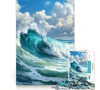 Puzzle con dipinto a onde per adulti,1000 pezzi,gioco di memoria e allenamento per la mente,taglio laser per un incastro perfetto, alleviare lo stress (50x75cm)