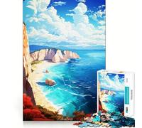 Puzzle con dipinto ad olio "Visita la Grecia" per ragazzi,1000 pezzi Stimola la mente,divertente,con componenti robusti e ben definiti Attività di gruppo emozionante (38x52cm)