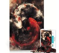 Puzzle con dipinto ad olio Yin e Yang,1000 pezzi,divertente attività per allenare la mente,senza sbavature,pezzi ben tagliati,attività che assorbe l'attenzione durante le serate tranquille (38x52cm)