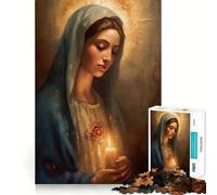 Puzzle con dipinto della Vergine Maria,1000 pezzi,gioco di concentrazione mentale,design a incastro preciso,sfida interattiva per il cervello per la casa (38x26cm)