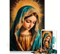 Puzzle con dipinto della Vergine Maria,1000 pezzi,gioco di costruzione,incastro sicuro,divertimento in casa durante le vacanze (38x26cm)