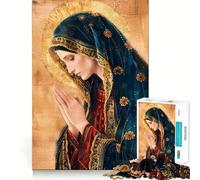 Puzzle con dipinto della Vergine Maria,1000 pezzi,gioco interattivo per stimolare la mente,incastro perfetto,nessun pezzo si stacca,sfida cerebrale per la casa (50x75cm)