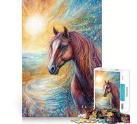 Puzzle con dipinto di cavallo selvaggio per ragazzi,1000 pezzi,gioco di abilità mentale,taglio laser per un incastro perfetto,momento di tranquillità ed esercizio mentale a casa (50x75cm)