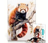 Puzzle con dipinto di panda rosso per ragazzi, 1000 pezzi, stimola la memoria, allevia la tensione, opera d'arte dai bordi precisi (38x52cm)